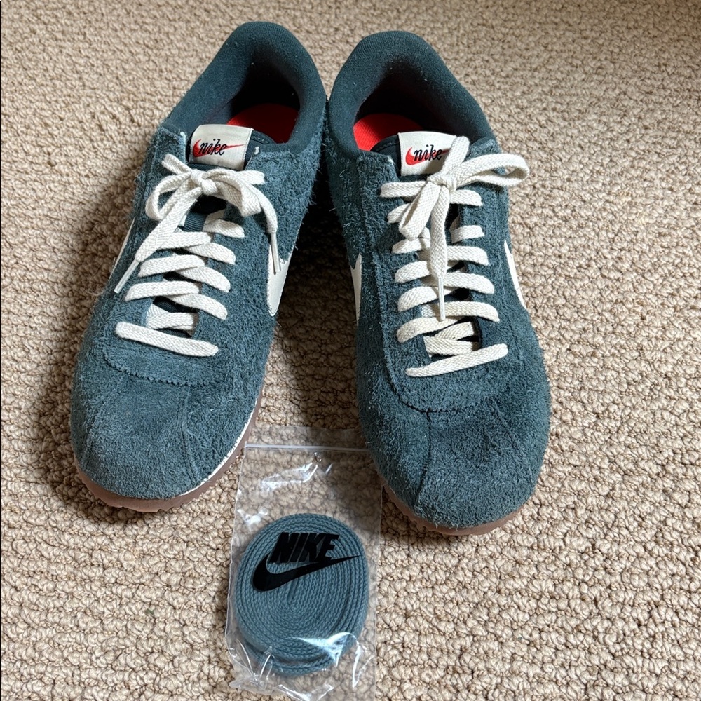 Nike Cortez sneakers. Green Suede. Sz 10.5.